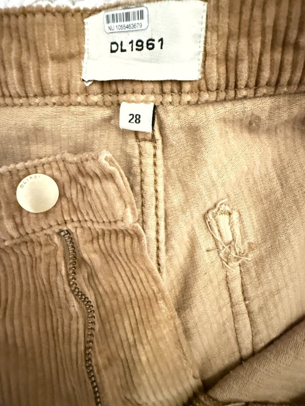 DL1961 Zoie Wide Leg Corduroy Pants Amaretti Size 28 NWOT - Picture 5 of 7